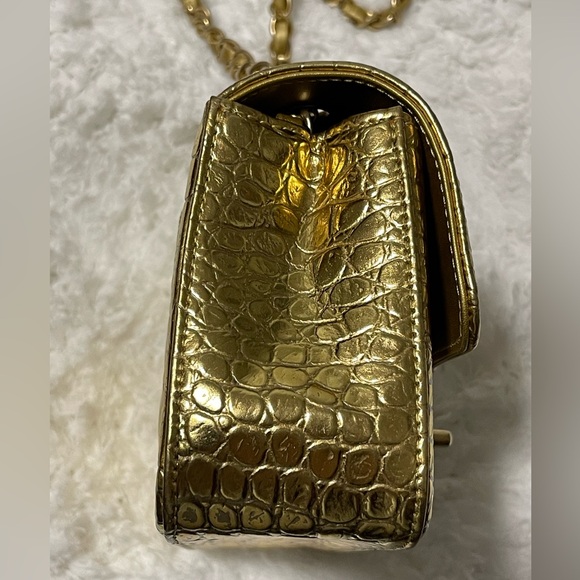 CHANEL Gold Embossed Croc Mini Flap Bag - Picture 8 of 16